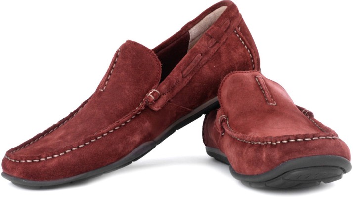 clarks red loafers