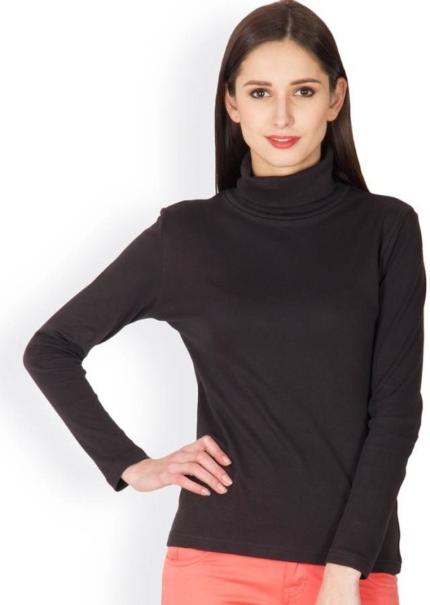 turtle neck black t shirt