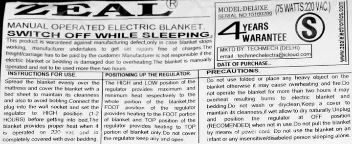 zeal Checkered Single Electric Blanket for Mild Winter Buy zeal Checkered Single Electric Blanket for Mild Winter Online at Best Price in India Flipkart