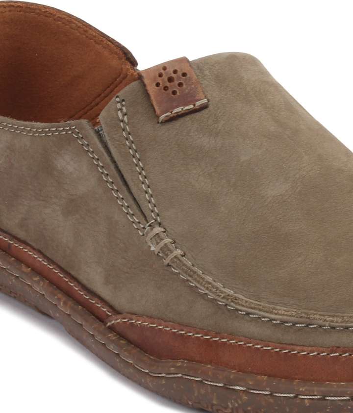 CLARKS TRAPELL FORM OLIVE NUBUCK Loafers For Men