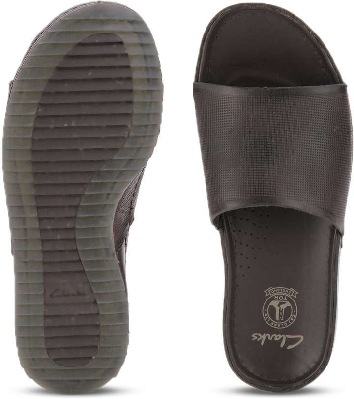 CLARKS Men Netrix Pool Dark Brown Lea Flip Flops Buy Brown Color CLARKS Men Netrix Pool Dark Brown Lea Flip Flops Online at Best Price Shop Online for Footwears in
