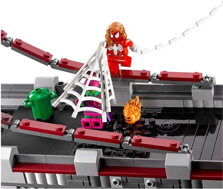 LEGO Spider man Web Warriors Ultimate Bridge Battle Spider man Web Warriors Ultimate Bridge Battle Buy Scorpion Kraven The Hunter Green Goblin Aunt May Spiderman Scarlet Spider Spidergirl toys in Indi...
