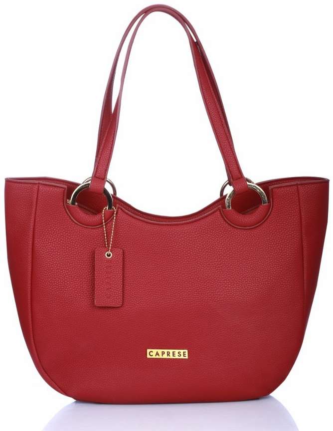 Caprese maroon solid handheld bag top