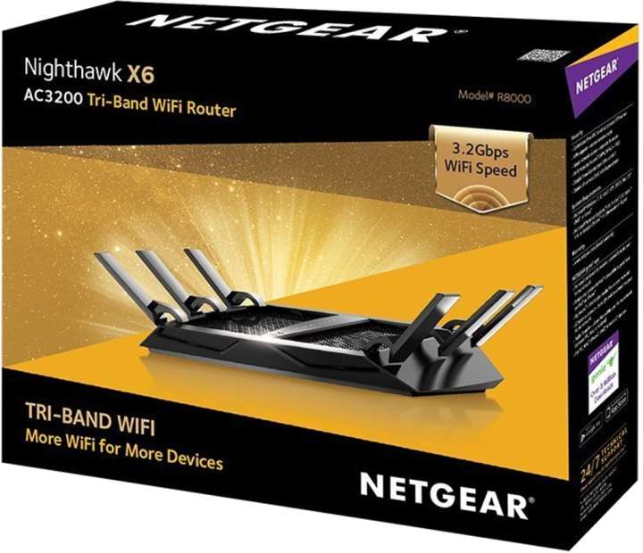 Netgear R8000-100NAS Nighthawk good X6 AC3200 Tri-Band WiFi Router