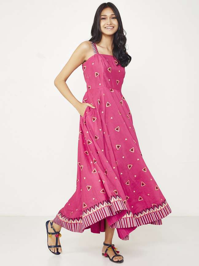 Global desi pink maxi dress clearance