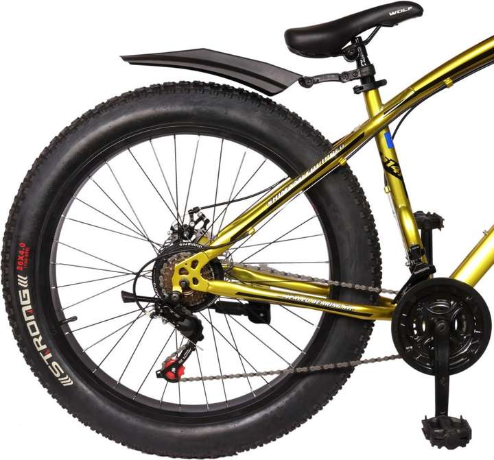 Wolf Glitter 26x4.0 Dual Disc Suspension FAT Bike For Adults Gold 26 T Mountain Hardtail Cycle Price in India Buy Wolf Glitter 26x4.0 Dual Disc Suspension FAT Bike For Adults Gold 26 T Mountain Hardta...