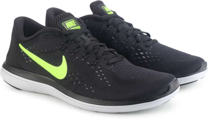 NIKE Flex 2017 Rn Running Shoes For Men Buy BLACK VOLT WOLF GREY Color NIKE Flex 2017 Rn Running Shoes For Men Online at Best Price Shop Online for Footwears in India