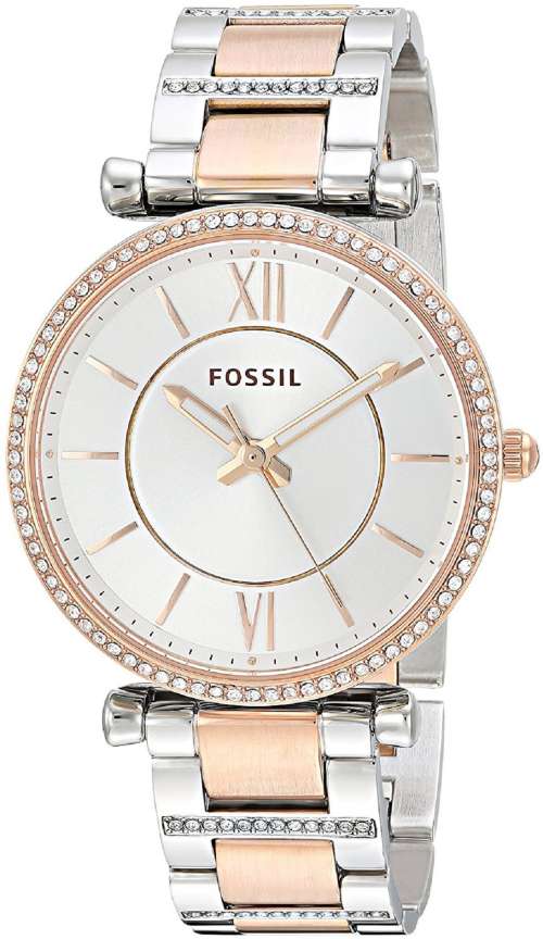 Fossil carlie two tone watch best sale