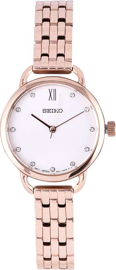 Seiko rose gold watch women's clearance