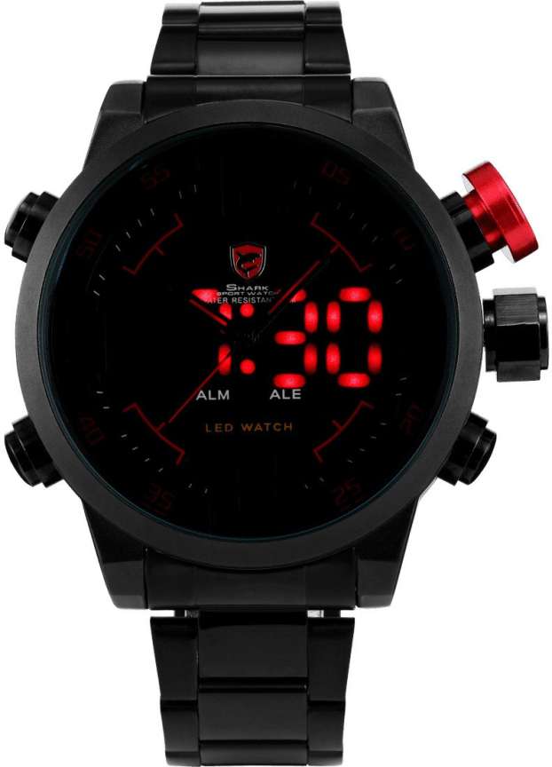 Shark Gulper Shark Analog Watch For Men Buy Shark Gulper Shark Analog Watch For Men SH105 LED Digital Black Dial Alarm Stainless Steel Quartz Movement Online at Best Prices in India Flipkart