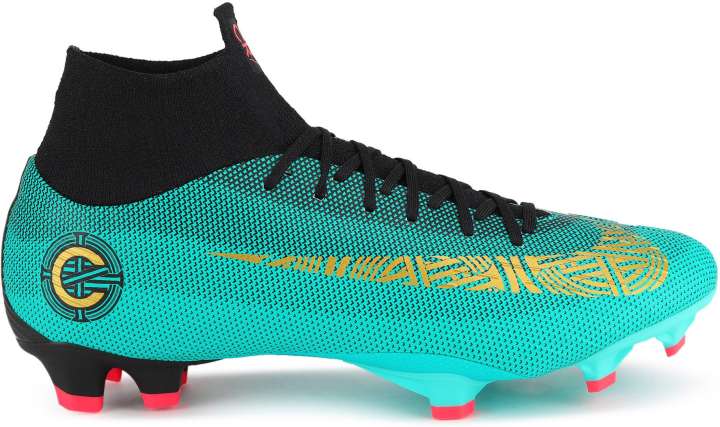 NIKE SUPERFLY 6 PRO CR7 FG Football Shoes For Men Buy CLEAR JADE MTLC VIVID GOLD BLACK Color NIKE SUPERFLY 6 PRO CR7 FG Football Shoes For Men Online at Best Price