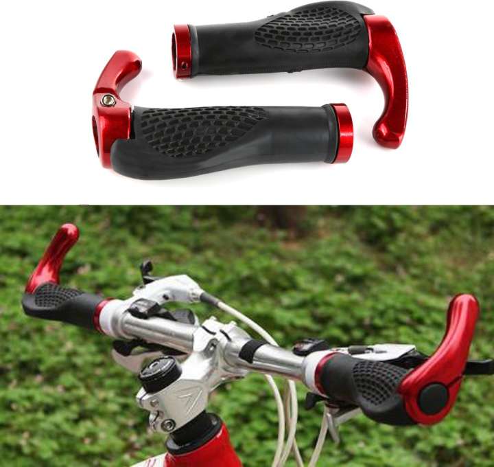 Red bike handle grips sale