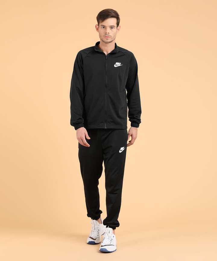 Mens black nike jogging suit clearance