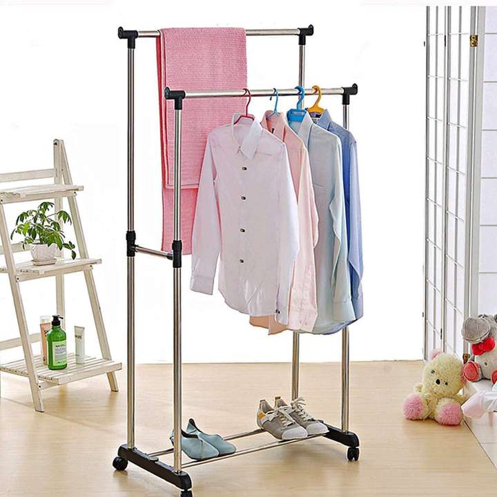 MK Steel Floor Cloth Dryer Stand Stainless Steel clothes hanger stand for bedroom Double Pole Cloth Hanger Premium Price in India Buy MK Steel Floor Cloth Dryer Stand Stainless Steel clothes