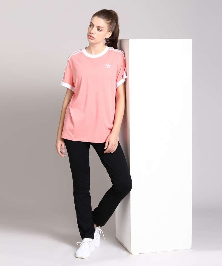 ADIDAS Solid Women Round Neck Pink T Shirt Buy Tacros ADIDAS Solid Women Round Neck Pink T Shirt Online at Best Prices in India Flipkart