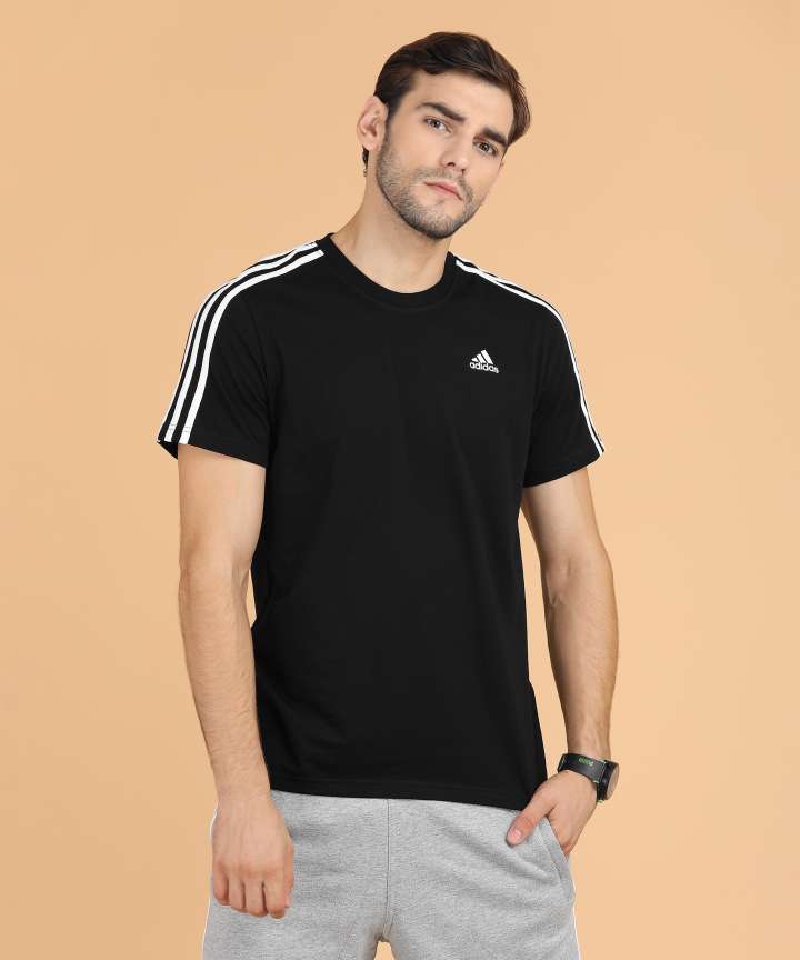 ADIDAS Striped Men Round Neck Black T Shirt Buy ADIDAS Striped Men Round Neck Black T Shirt Online at Best Prices in India Flipkart