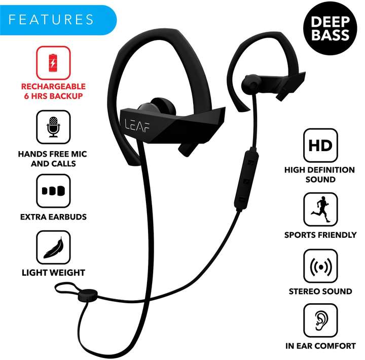 Leaf Ear Sport Wireless Bluetooth Earphone with Mic and Sport Ear Hook Bluetooth Gaming Price in India Buy Leaf Ear Sport Wireless Bluetooth Earphone with Mic and Sport Ear Hook Bluetooth
