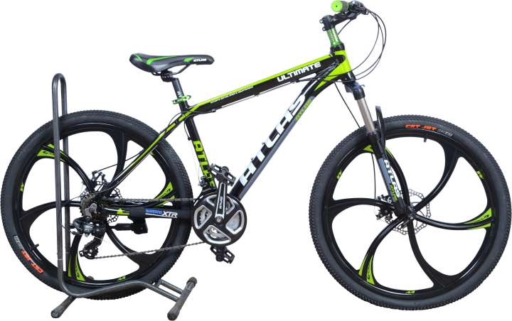 ATLAS Ultimate Mag Wheel 26 Black Green 26 T Mountain Hardtail Cycle Price in India Buy ATLAS Ultimate Mag Wheel 26 Black Green 26 T Mountain Hardtail Cycle online at Flipkart