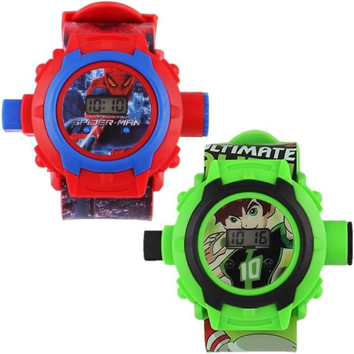 CRAZY LOOK Digital Watch For Boys Buy CRAZY LOOK Digital Watch For Boys Kids Watch 2 Beautiful Combo Ben 10 Spider Man Projector CL 0 24 Laser Light Image Kids Watch For Boys Girls Online at Best Pric...