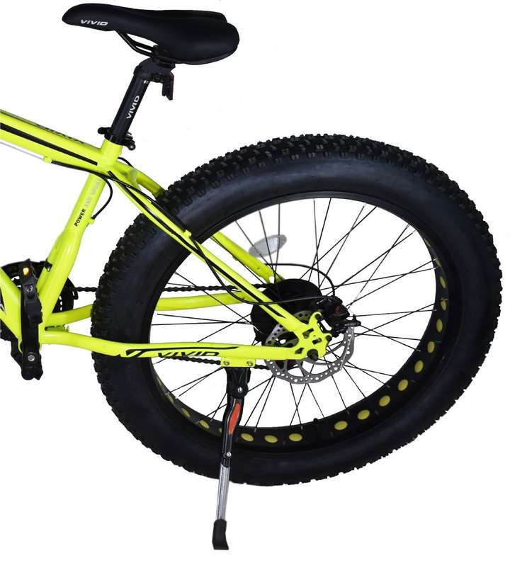 VIVID Bull Front Suspension Dual Disc Brake Fat Bike For Adults Yellow 26 T Fat Tyre Cycle Price in India Buy VIVID Bull Front Suspension Dual Disc Brake Fat Bike For