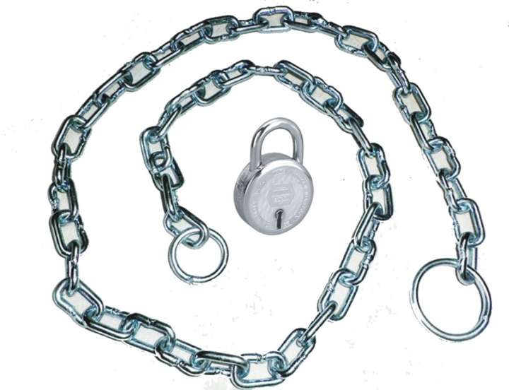 Pretail Strong Metal Chain with Small Lock for Locking Luggage Bike Goods to Protect from Theft Standard Size Cable Lock