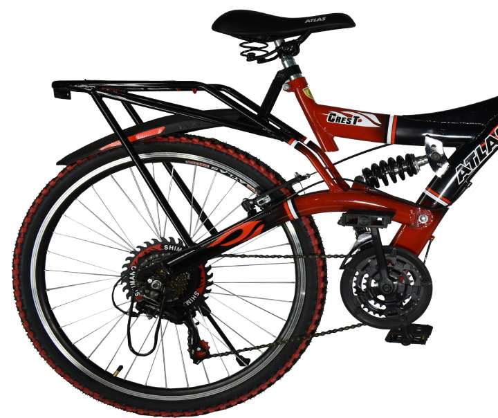 ATLAS Crest IBC Dual Suspension Front Disc Brake Bike For Adults Black Red 26 T Mountain Cycle Price in India Buy ATLAS Crest IBC Dual Suspension Front Disc Brake Bike