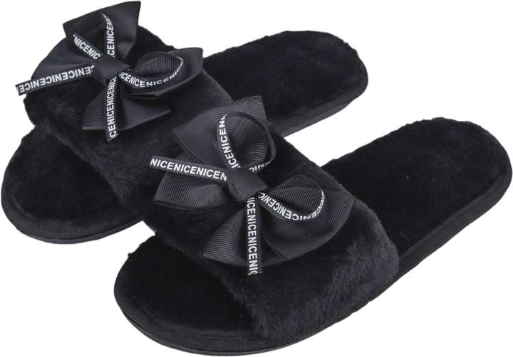 Girls black slippers on sale