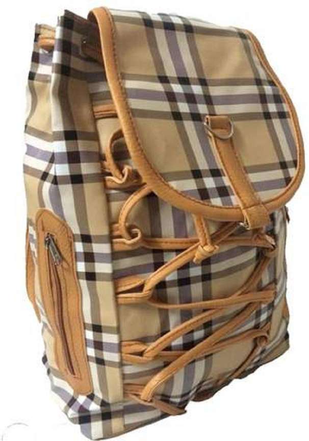 Own Classy School College Stylish Beige Burberry Backpack Bag for Girls Women 8 L Backpack Beige Price in India Flipkart
