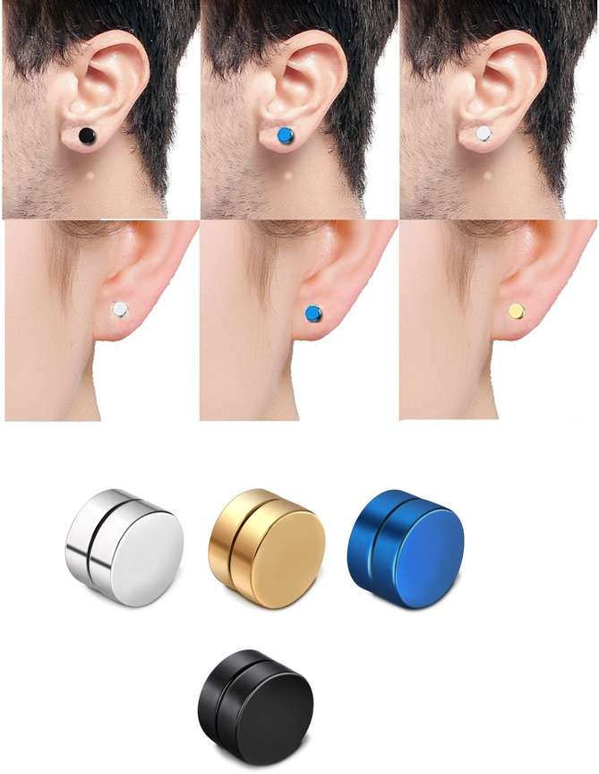 Flipkart Buy SILVOSWAN Round Magnetic Earrings Stud Earring for Men Women Multicolor Non Piercing Magnet Stud Earing Stainless Steel Stud Earring Online at Best Prices in India