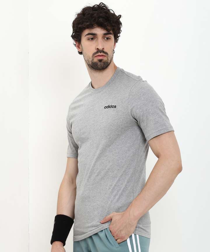 ADIDAS Sporty Men Round Neck Grey T Shirt Buy ADIDAS Sporty Men Round Neck Grey T Shirt Online at Best Prices in India Flipkart