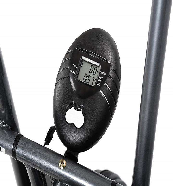 Powermax Fitness BU 205 Air Bike Exercise Cycle with back support and moving handles Dual Action Stationary Exercise Bike