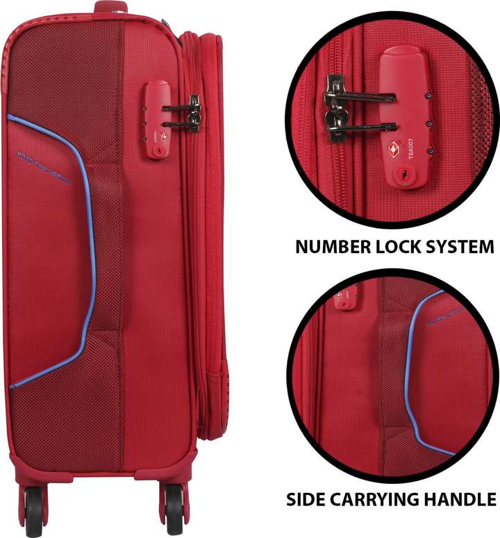Vigorous American Player Expandable Cabin Suitcase 4 Wheels 20 inch Red Price in India Flipkart