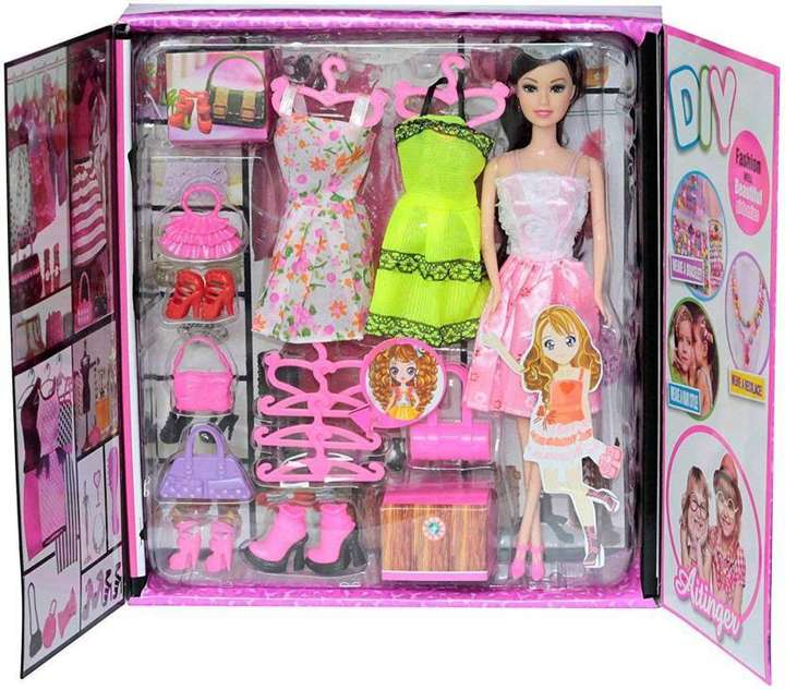 oongly Girl s Fashion Doll With Dresses Makeup And Barbie Doll Accessories Style Wardrobe Doll Set For Girls Doll Toy For Kids Girl s Fashion Doll With Dresses Makeup And Barbie Doll Accessories