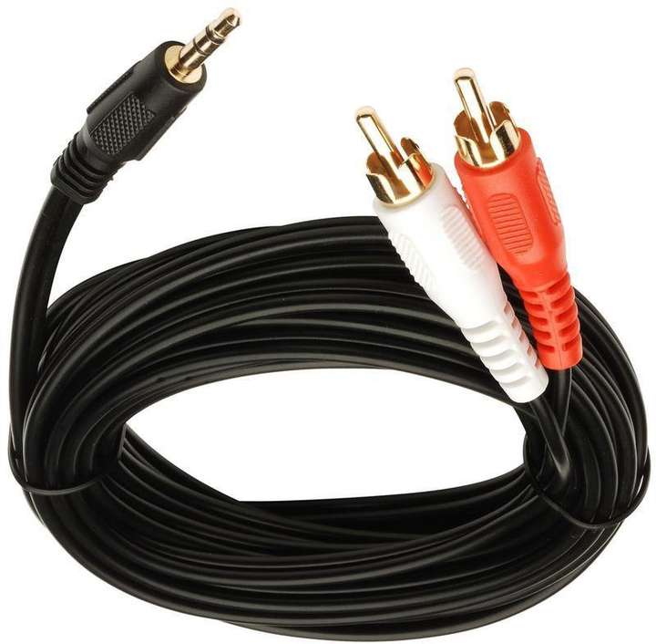 Fedus RCA Audio Video Cable 10 m New 10m 3.5 mm Jack Male to 2 RCA Male Cable AV Audio Video Cable TV Fedus Flipkart