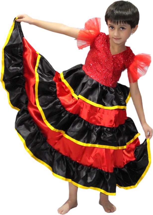 KAKU FANCY DRESSES Spanish Dance Dress For Girls Senorita Costume Multicolor 5 6 Years Kids Costume Wear Price in India Buy KAKU FANCY DRESSES Spanish Dance Dress For Girls Senorita Costume
