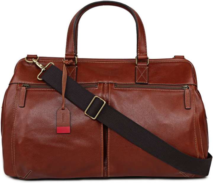 FOSSIL Expandable Defender Duffel Without Wheels Brown Price in India Flipkart