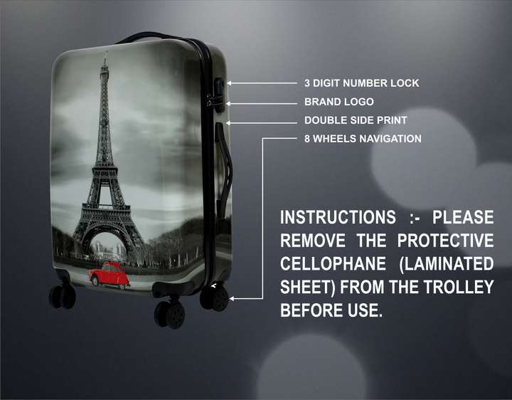Eiffel tower hard shell luggage cheap