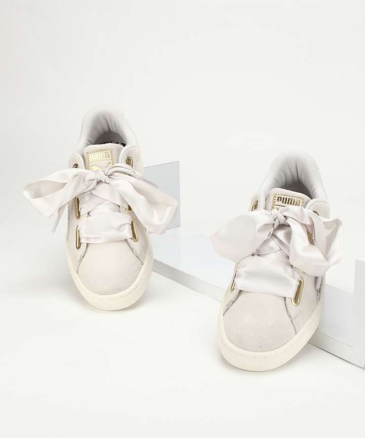 Puma suede heart satin beige store