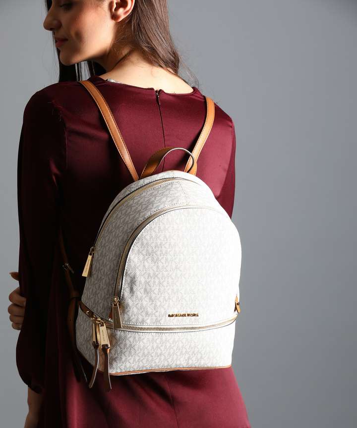 MICHAEL KORS RHEA ZIP 5 L Backpack VANILLA Price in India Flipkart