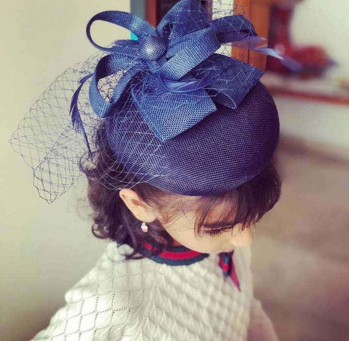Royal blue pillbox hat clearance