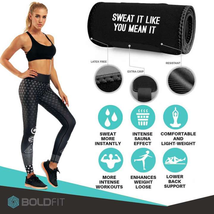 BOLDFIT Sweat Slim Belt Tummy Trimmer for Men Women Slimming Belt Price in India Buy BOLDFIT Sweat Slim Belt Tummy Trimmer for Men Women Slimming Belt online
