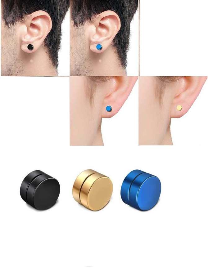Flipkart Buy ShopTop Round Magnetic Earrings Stud Earring for Men Women Multicoloured Non Piercing Magnet Stud Metal Magnetic Earring Online at Best Prices in India