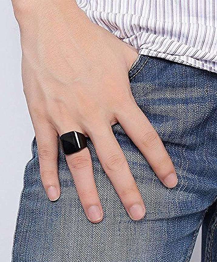 jashan accessories Stylish Black Colour Biker Ring For Boys Men Best Gift Stainless Steel Ring Price in India Buy jashan accessories Stylish Black Colour Biker Ring For Boys Men