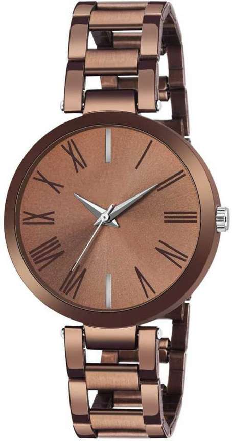 khoosanta New Fashion Brown Color Dial With Brown Strap With Dial NEW Exclusive COFEE COLOUR Analog Watch For Girls Brown Color New Beautiful Girls Watch Brown Strap Black Stainless Steel Analog Watch