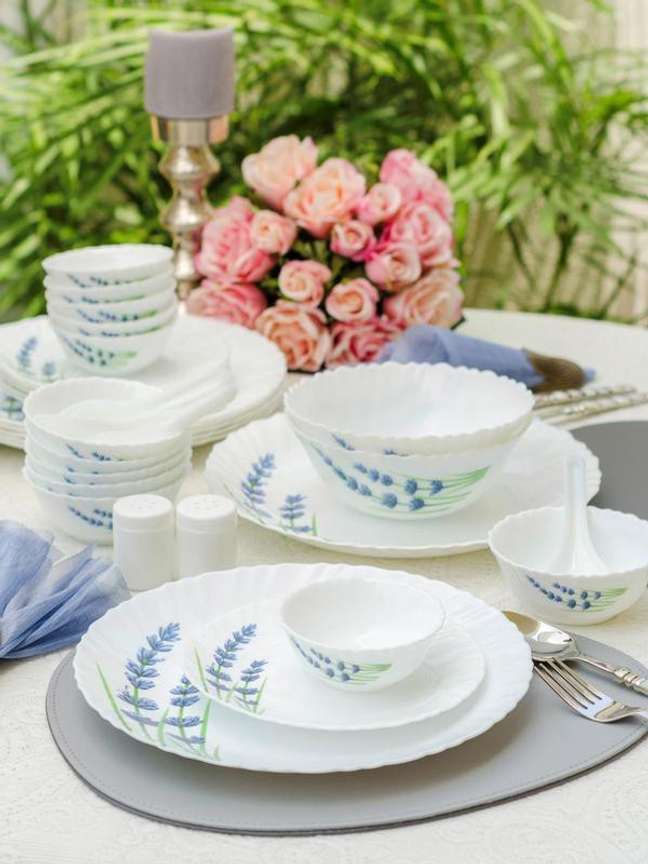 LAOPALA Pack of 35 Opalware Novo Collection English Lavender Dinner Set Price in India Buy LAOPALA Pack of 35 Opalware Novo Collection English Lavender Dinner Set online at Flipkart