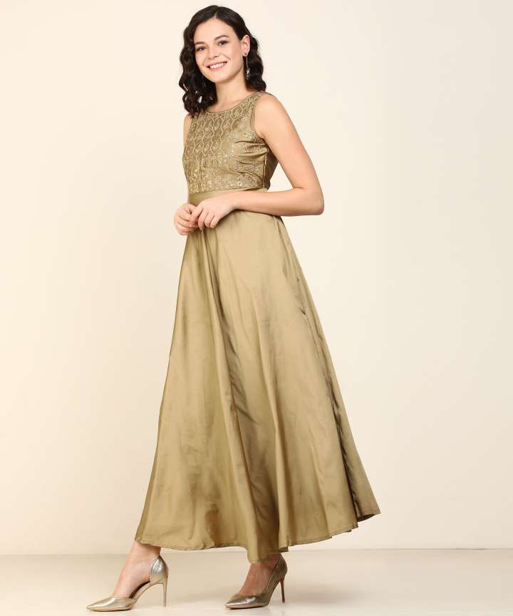 Akkriti by Pantaloons Women Gown Gold Brown Dress Buy Akkriti by Pantaloons Women Gown Gold Brown Dress Online at Best Prices in India Flipkart