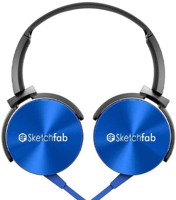 Sketchfab Extra bass Headphones Over The Ear Headset with Deep bass Wired