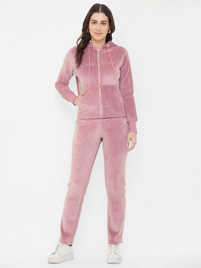 Bebe velvet tracksuit on sale