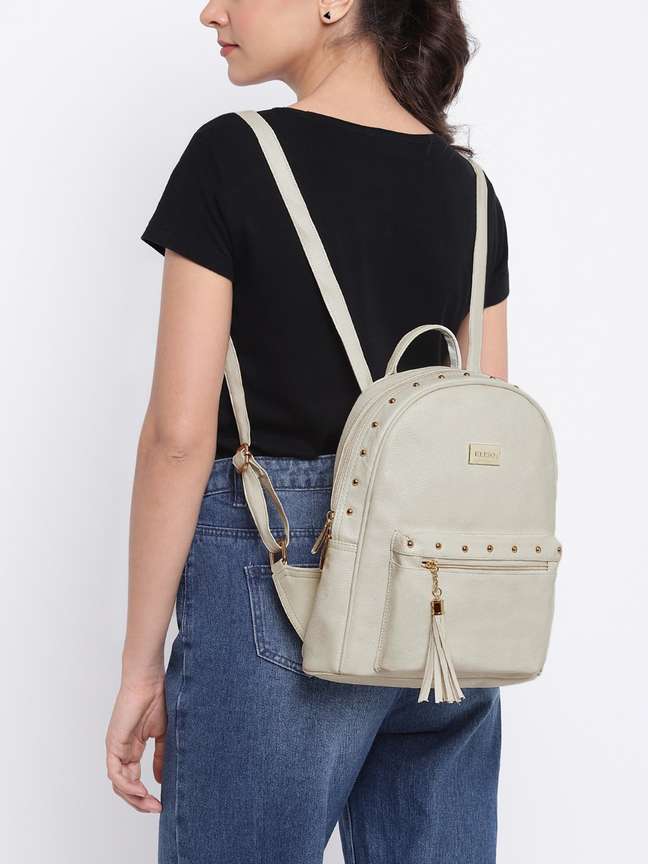 KLEIO Designer Women Backpack Hand Bag For College Girls and Work Ladies 8 L Backpack White Price in India Flipkart
