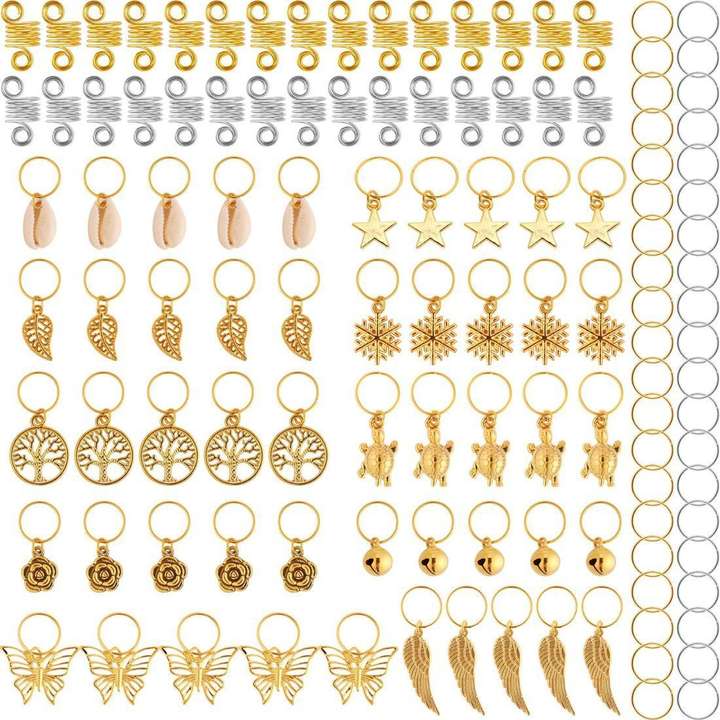 TecUnite 120 Pieces Hair Braid Rings Metal Hair Cuffs Copper Hair Dreadlocks and Pendant Charms Hair Clip Headband Accessories Gold Hair Clip Price in India Buy TecUnite 120 Pieces Hair Braid Rings Me...